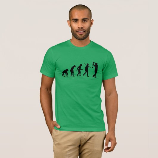 T-shirt Evolution personnalisable de l'humanité Funny Golf (Devant entier)
