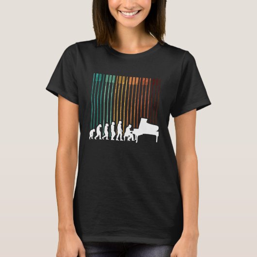 T-shirt Evolution Piano Musician Keyboard Orchestra (Devant)
