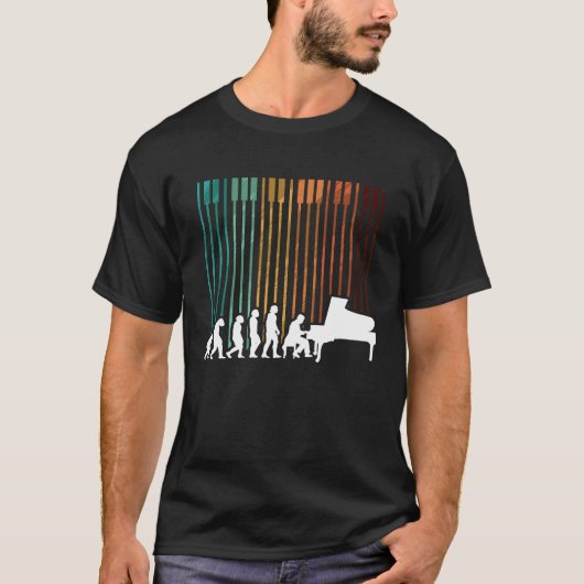 T-shirt Evolution Piano Musician Keyboard Orchestra (Devant)