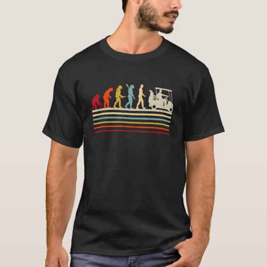 T-shirt Evolution Rétro De Man Golf Player Golfer 2 (Devant)