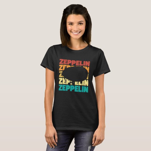 T-shirt Evolution Retro Zeppelin Dirigible Blimp Airship (Devant entier)