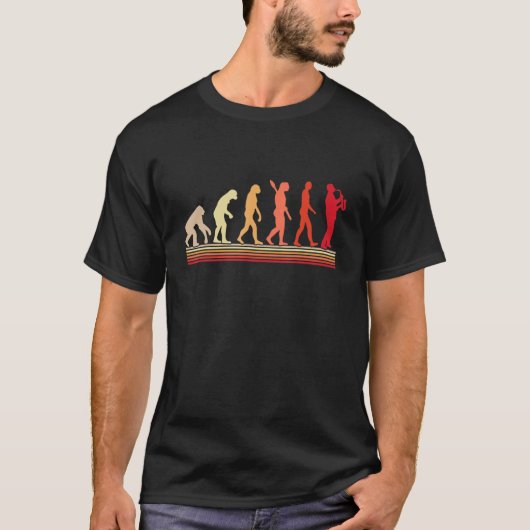 T-shirt Evolution Saxophone Lecteur Saxophone (Devant)