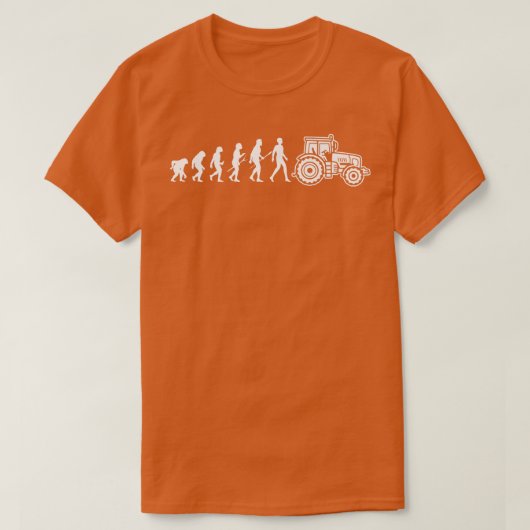 T-shirt Evolution Tractor Driver Farmer Agriculture Field  (Design devant)
