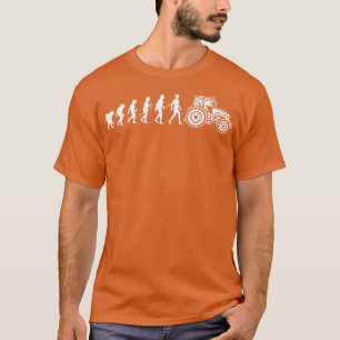 T-shirt Evolution Tractor Driver Farmer Agriculture Field 