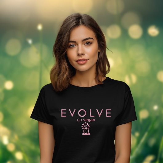 T-shirt Évolution, Végan, Activisme Pink Foil