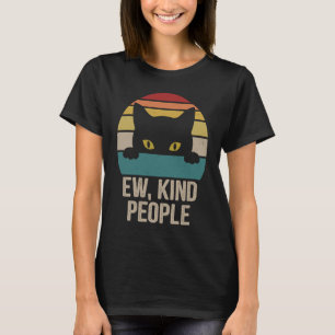 T-shirt Ew Gens Type Rétro Chat Vintage Anti Social