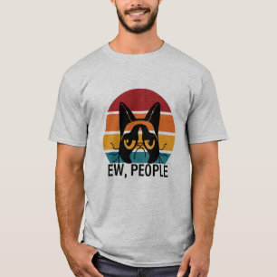T-shirt Ew Les Gens Drôles Chat Noir Mignon