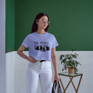T-shirt Ew Les Gens Sont Drôles Chats Noirs Meowy 