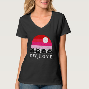 T-shirt Ew Love Chat Valentines Jour Rétro Kitten Kitty Lo