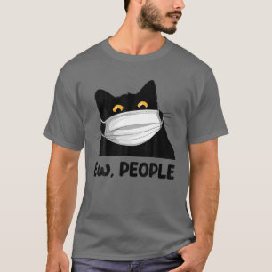 T-shirt Ew People Drôle Masque Chat Noir Pour Femmes Homme