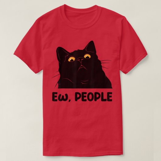 T-shirt Ew people fun Black Amoureux des chats pour femmes (Design devant)