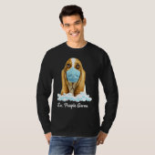 T-shirt Ew People Germs Basset Hound Dog Wearing Face Mask (Devant entier)