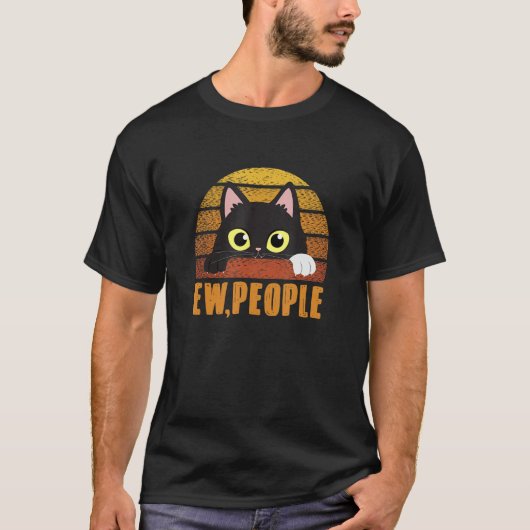 T-shirt Ew People Introduit Cat Anti Social Sarcastique Sa (Devant)