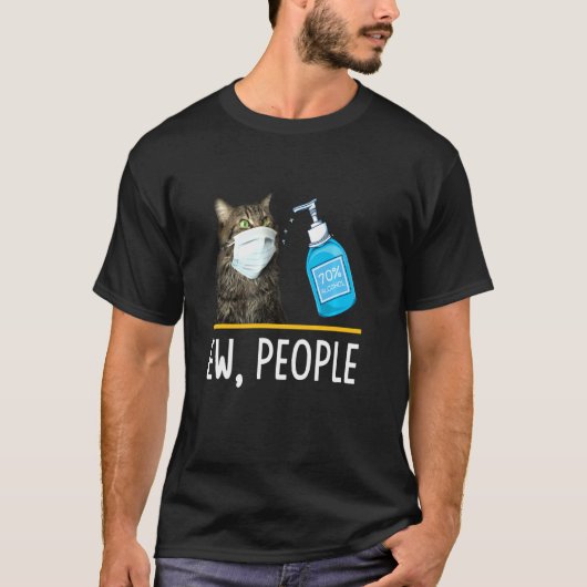 T-shirt Ew Personnes Chat Visage Masque Mignonne Animaux C (Devant)