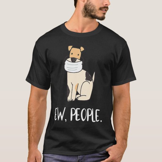 T-shirt Ew Personnes Chien Visage Masque Distances sociale (Devant)