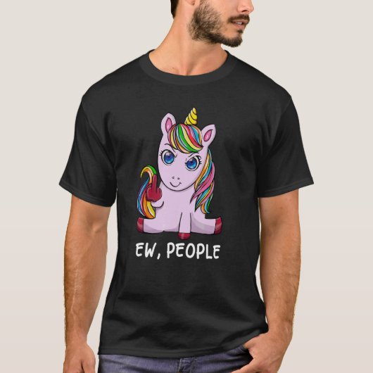 T-shirt Ew Personnes Je Déteste Personnes Antisocial Eww P (Devant)