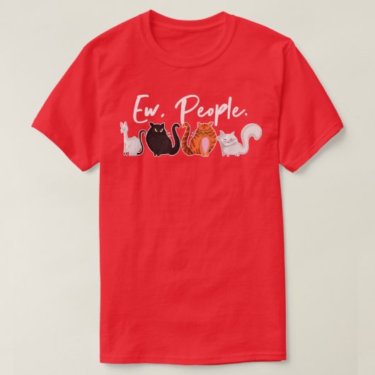 T-shirt Ew Personnes Retro Chat Funny Introvertir Feline C (Design devant)