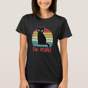 T-shirt Ew Personnes Retro Chat Noir Vintage Introduire