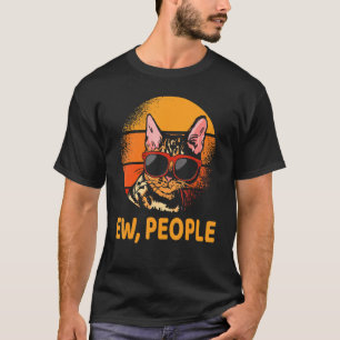 T-shirt Ew Personnes Vintage Chat Retro Introveries Drôle