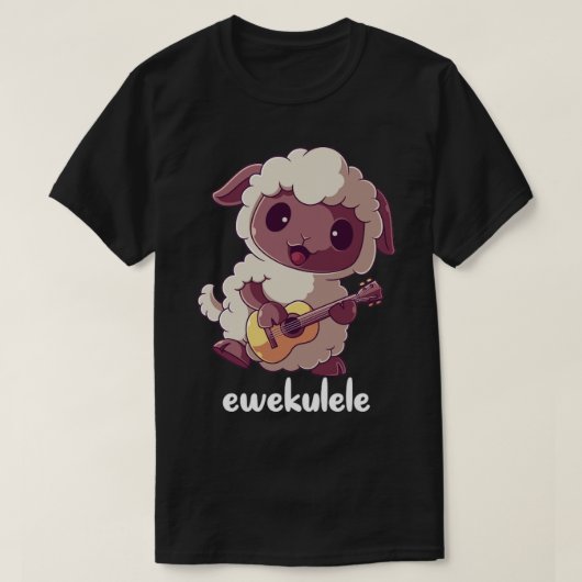 T-shirt Ewekulele Sheep Ukulele Joueur de guitare Ukulele  (Design devant)