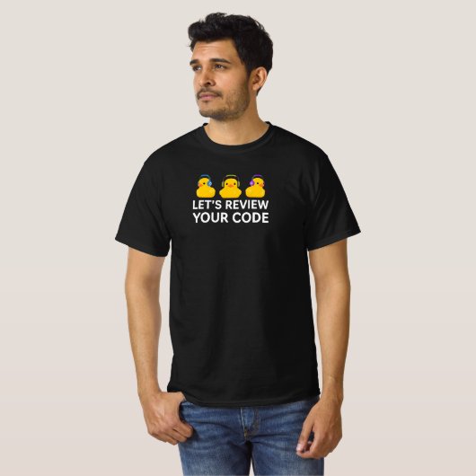 T-shirt Examinons votre code Drôle Débogage de canard en c (Devant entier)