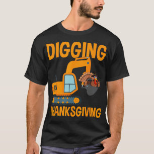 T-shirt Excavateur Chute creuser Thanksgiving drôle