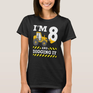 T-shirt Excavateur de 8e anniversaire Je suis 8 creusant i