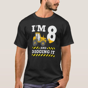 T-shirt Excavateur de 8e anniversaire Je suis 8 creuser Co