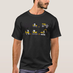 T-shirt Excavateur de construction pour garçons filles hom