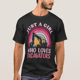 T-shirt Excavateur Vintage Juste Une Fille Qui Aime Exca