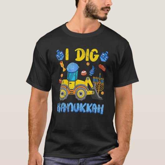 T-shirt Excavator Construction I Dig Hanukkah Toddler Boys (Devant)