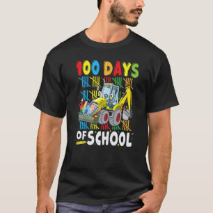 T-shirt Excavatrice De Construction 100 Jours D'école Ense