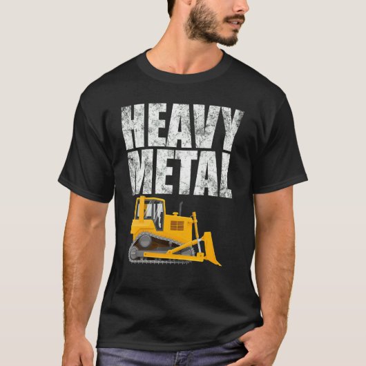 T-shirt Excavatrice métallique lourde Bulldozer Constructi (Devant)