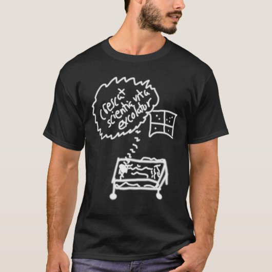 T-shirt Excolatur de vita de scientia de Crescat (Devant)