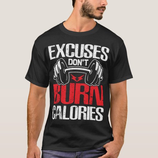 T-shirt excuses ne brûler les calories (Devant)