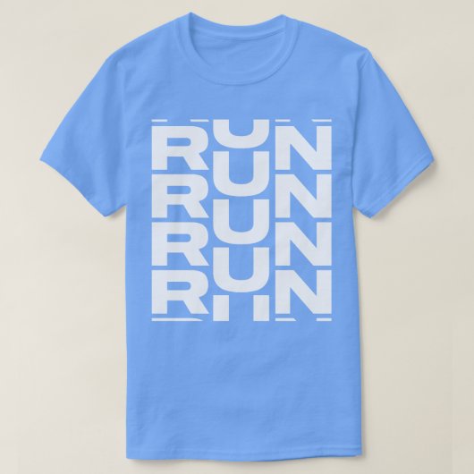 T-shirt Exécuter blanc solide (Design devant)