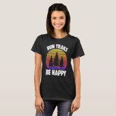 T-shirt Exécuter des sentiers Soyez heureux Trail courir A (Devant entier)