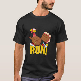 T-shirt Exécuter Drôle Thanksgiving Running 5k Race Turqui
