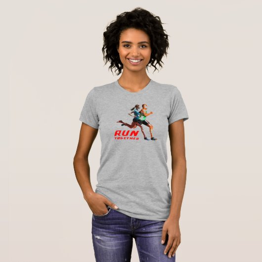T-shirt Exécuter ensemble | Femme Bella+Canvas mince (Devant entier)