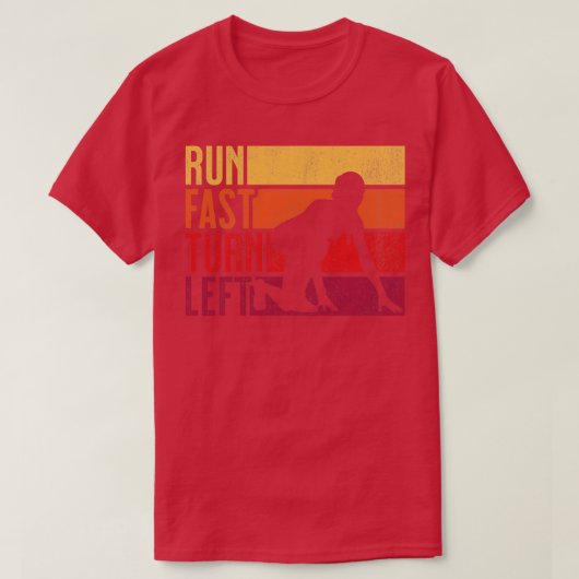 T-shirt Exécuter Fast Turn Left Sprint Dash Runners 100m 2 (Design devant)