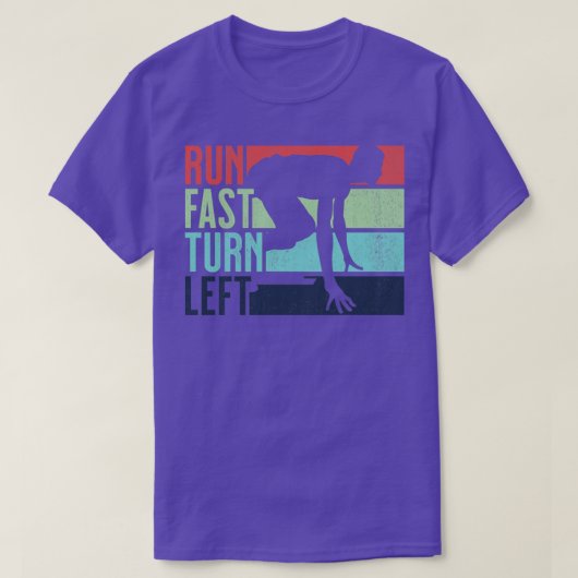 T-shirt Exécuter Fast Turn Left Sprint Dash Runners 100m 2 (Design devant)