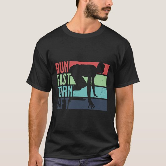 T-shirt Exécuter Fast Turn Left Sprint Dash Runners 100m 2 (Devant)