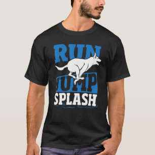 T-shirt Exécuter Jump Splash Dock Plongée Chien Jumping