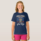 T-shirt Exécution de Fireworks Expert si j'exécute 4 juill (Devant entier)