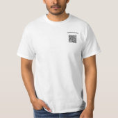 T-shirt exemple avec texte de code QR personnalisé (Devant)
