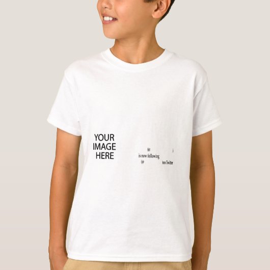 T-shirt Exemple suivant sur Twitter Ajouter image et texte (Devant)