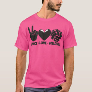 T-shirt Exercice Coeur Eercise Maman Peace Love Volleyball