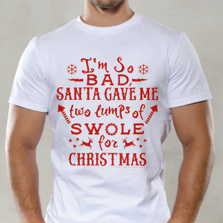 T-shirt Exercice d'haltérophilie amusant de Noël