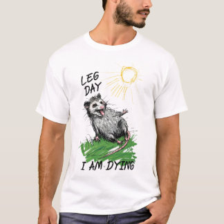 T-shirt Exercice drôle de jour de jambes de possum opossum