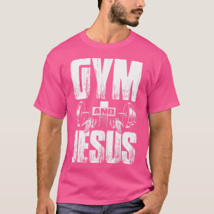 T-shirt Exercice Religieux Gym Jesus Barbell Poids Lifting